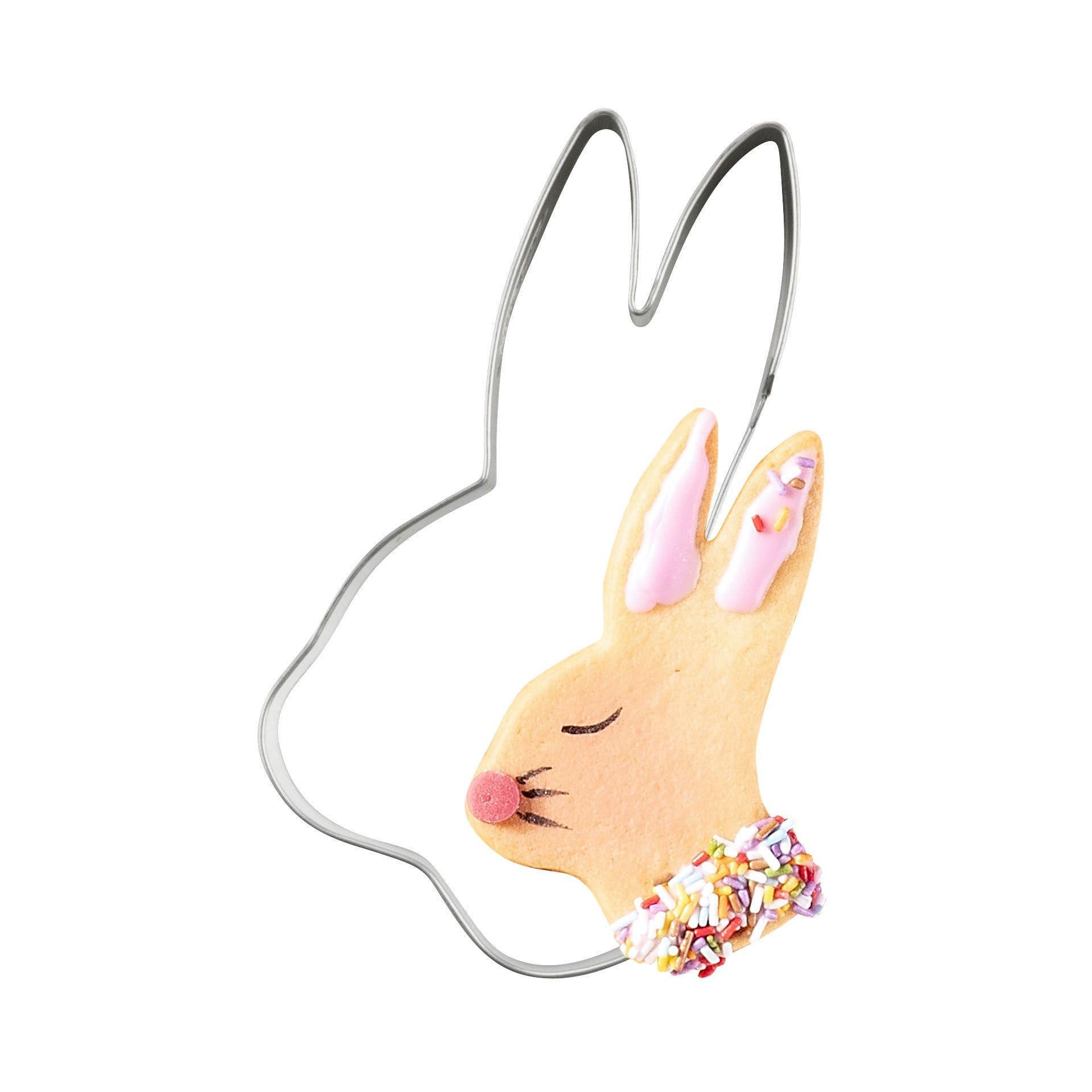 Dr. Oetker Ausstecher Hasenkopf – Goldiges Ostern, Weißblech/verzinnt, 84 x 47 x 25 mm, Designed in Germany