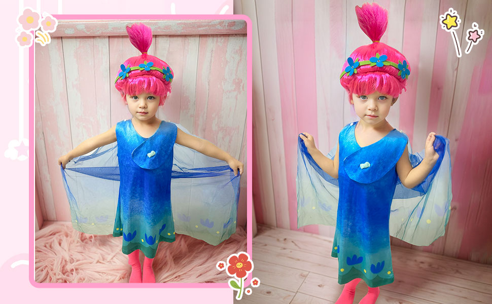 Disfraz Princesa Poppy para Niñas Talla 130 miniatura 7