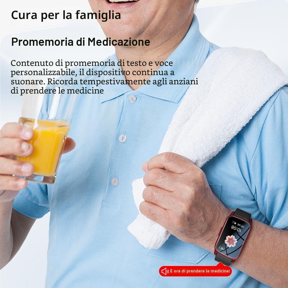 Smart Watch per anziani, rilevamento delle cadute, monitoraggio GPS e allarme SOS, monitoraggio fitness impermeabile con videochiamata HD, con cardiofrequenzimetro/pressione sanguigna, promemoria