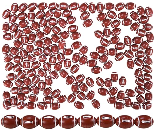 Iconikal 140-Count Acrylic Beads 17mm Plastic Craft Beads for Bracelets Necklaces Keychains & Lanyards (Football)