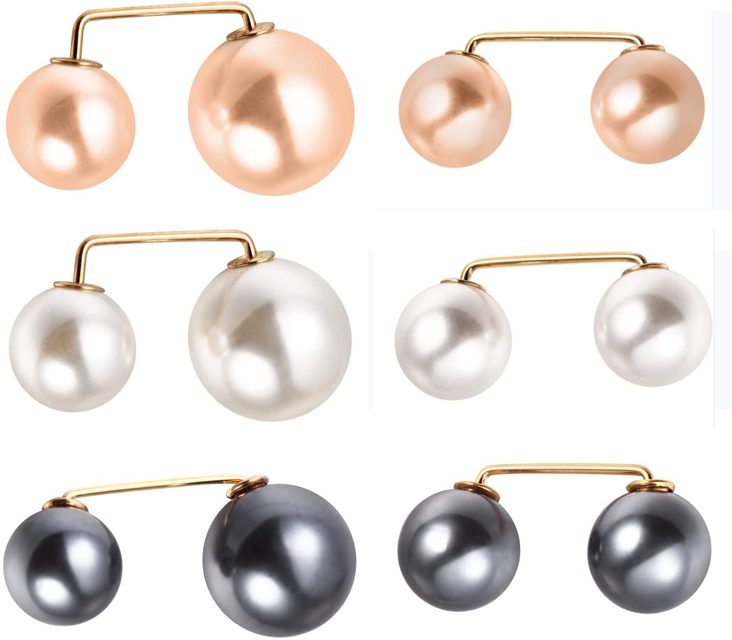 beifon 12 Pezzi Spilla con Perle Artificiali Donna Spille Perle Finte