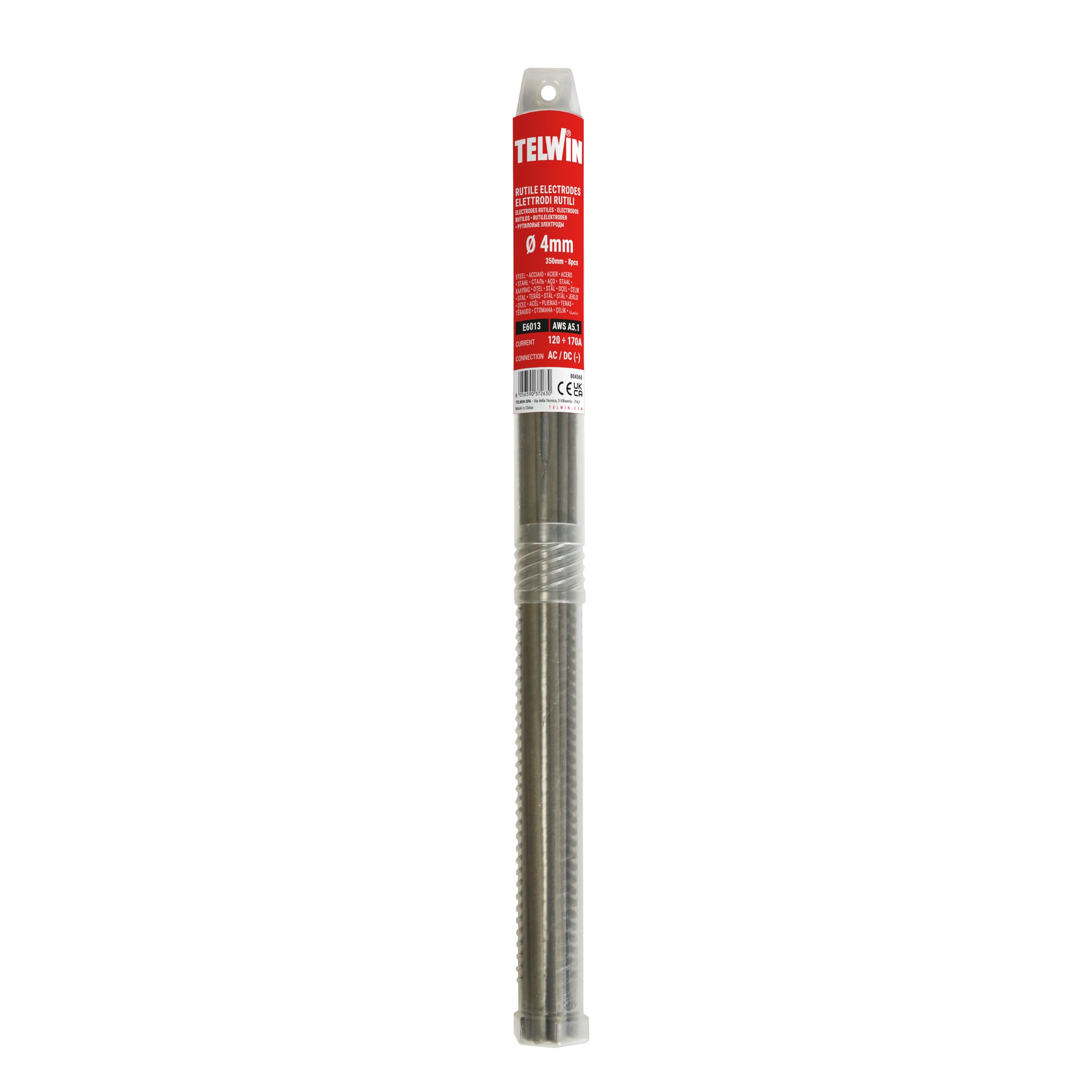 Telwin Electrodos rutiles en acero para soldar, D. 4 mm L 350mm, 8 piezas
