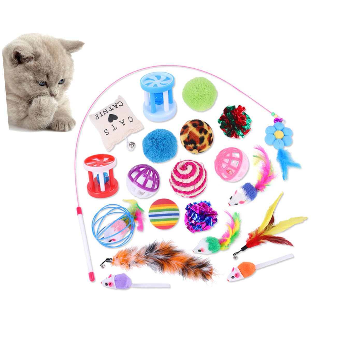POPETPOP 40stücke Teiliges Katzen-Spielzeug-bälle Interaktive Katzenspielzeuge Mit Glocken Für Aktive Katzen Für Spiel Und Spaß Innenräumen Stärkt Die Bindung Zu Ihrem Haustier