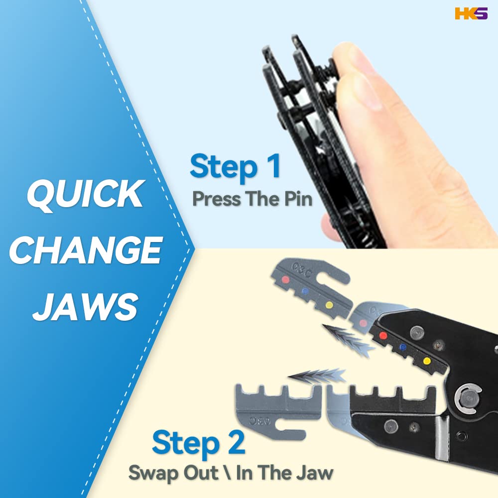 Amazon | HKS 圧着工具セット クイックチェンジジョー 7個 20-2AWG
