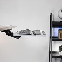 Vista 2 de Vivo (MOUNT-KB01) - Plataforma para mouse y teclado de computadora ajustable, ergonómica, para utilizar debajo del escritorio, con cajón de montaje