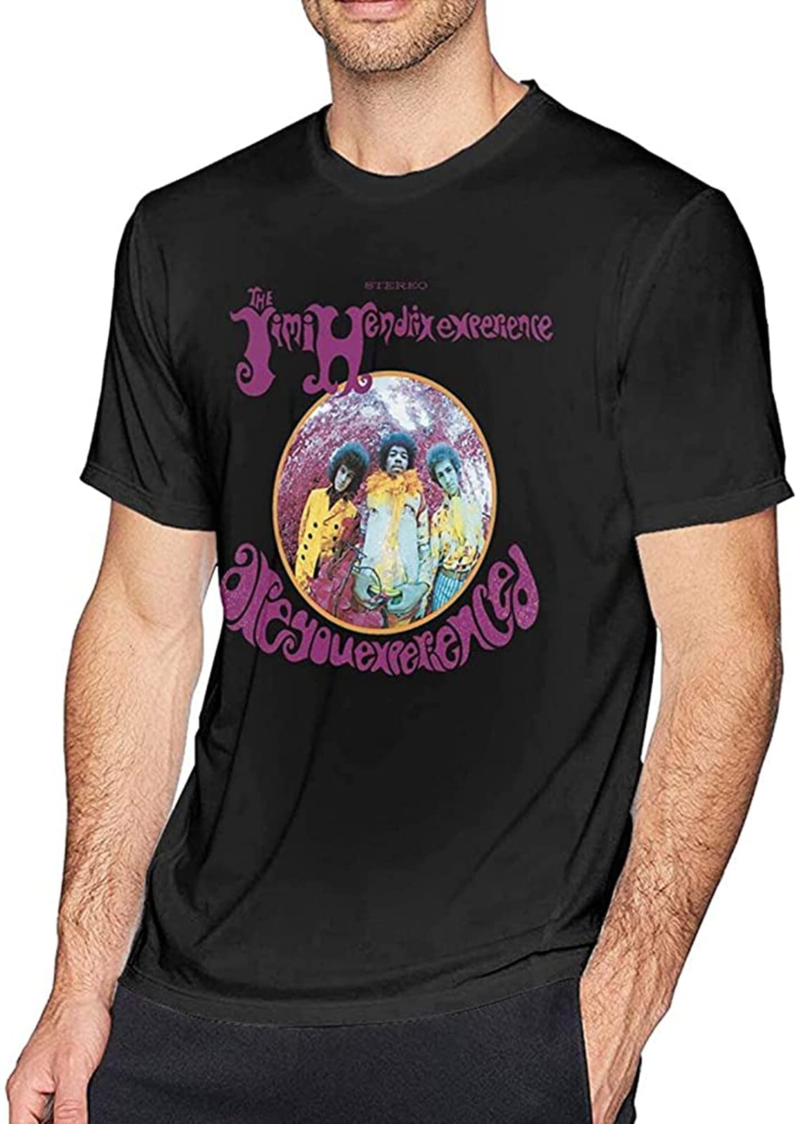 AiggeR Ji-Mi Hen-Drix are You Experienced Men's Short Sleeve T-Shirts Tops Men Leisure Crew Neck Tshirt S