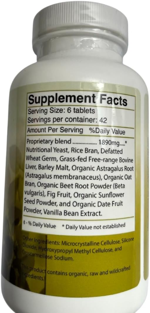 BFood Whole Food Vitamin B Complex | Energy & Nervous System Support | Organic Ingredients | Non-GMO | 250 Tablets | Made in USA | No Synthetic Additives