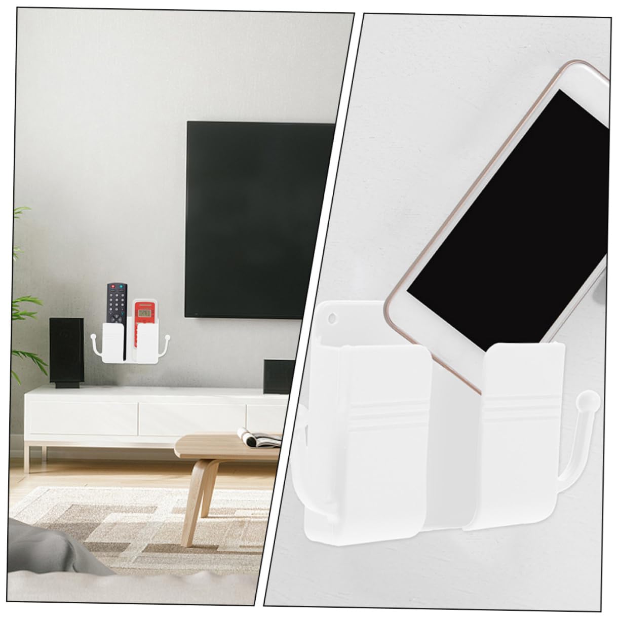 12stücke Wandhalterung Für Fernbedienungen Und Smartphones Teiliges Platzsparend Und Einfach Zu Montieren Für Schlafzimmer Und Wohnzimmer Organizer Für Tv-fernbedienung Handys