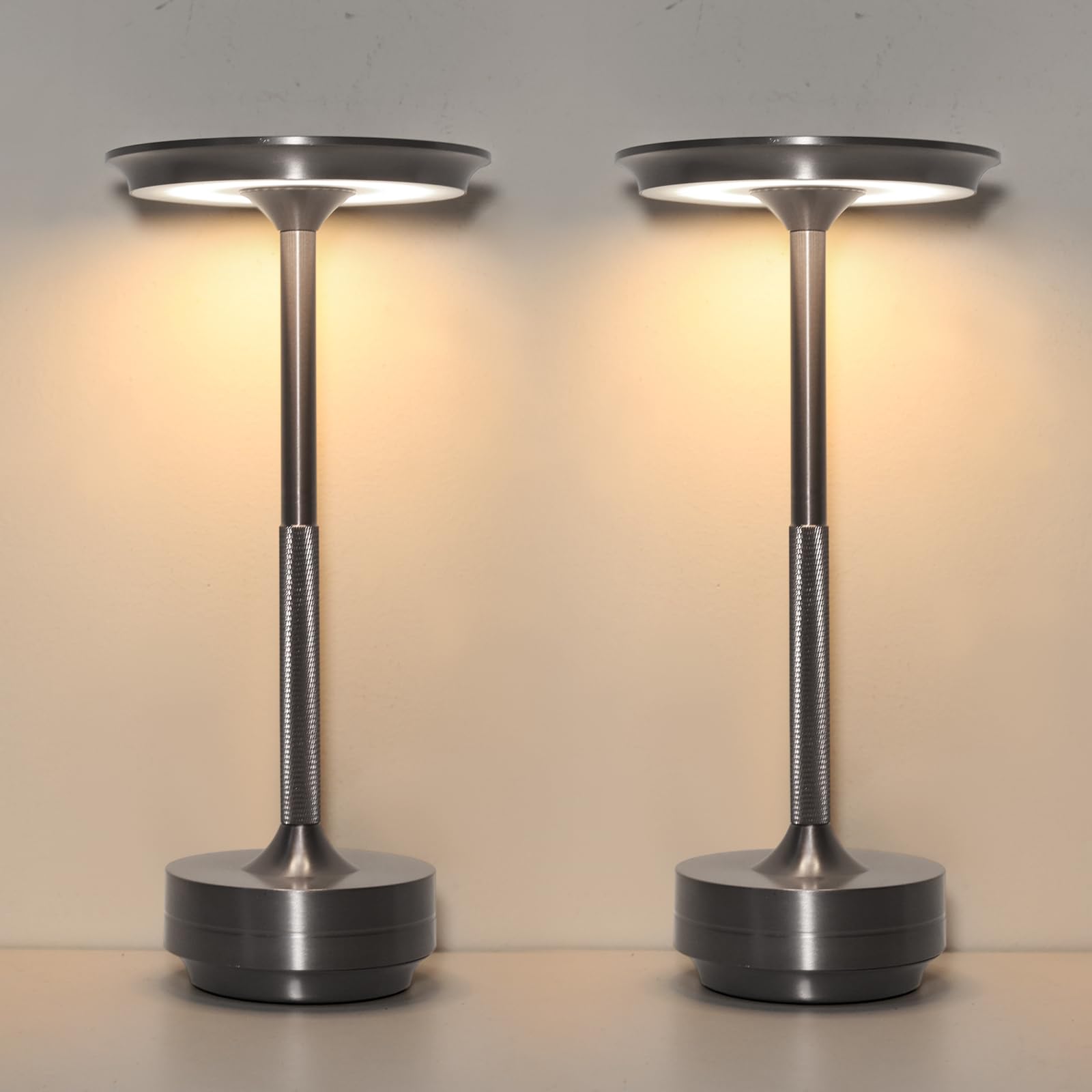 Starhot Rechargeable Cordless Table Lamp - 5200mAh LED Desk lamp with USB-C Charging, 3-Color Stepless Dimming, IPX4 Waterproof, Memory Function,Cordless lamp,for Bedroom/Outdoor/Dining/Patio