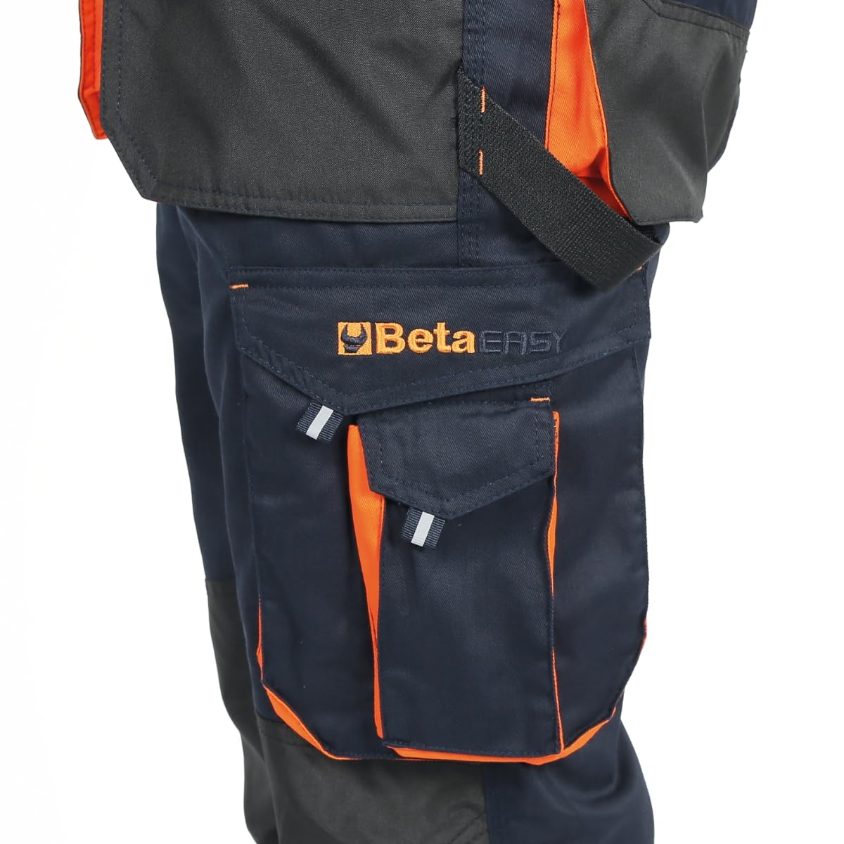BETA 7860B Talla M - Pantalón de trabajo ligero Beta Easy, en tejido T/C, con bolsillos para piezas pequeñas y cinta para martillos, azul