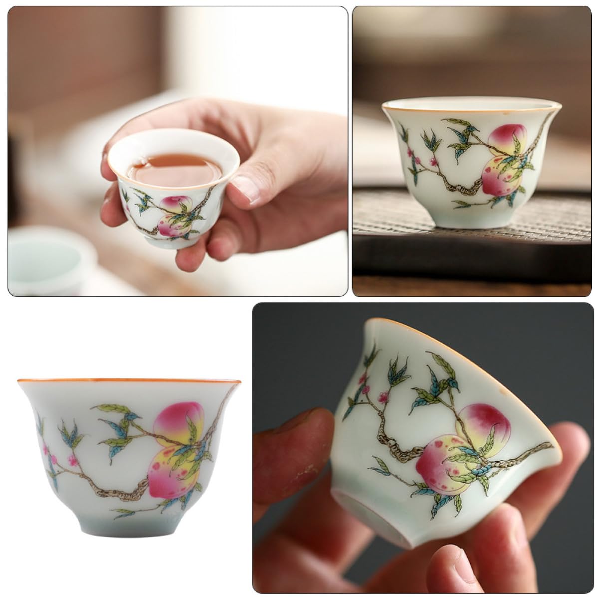 Ceramiczne filiżanki do herbaty, Filiżanka do herbaty Pojedyncza filiżanka domowych wyrobów herbacianych, delikatna