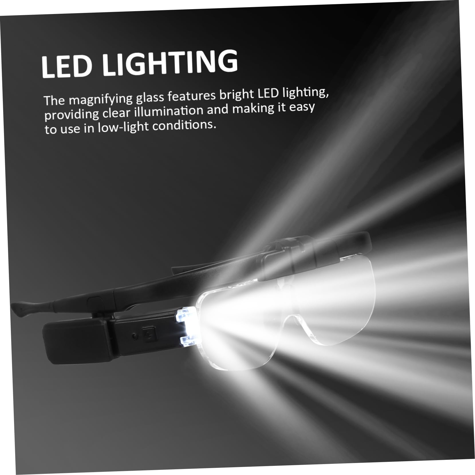 Occhiali Lente D'ingrandimento con Luce Led, Ricaricabili Usb, Visione Chiara e Confortevole, Mani Libere per Lettura e Lavori di Precisione