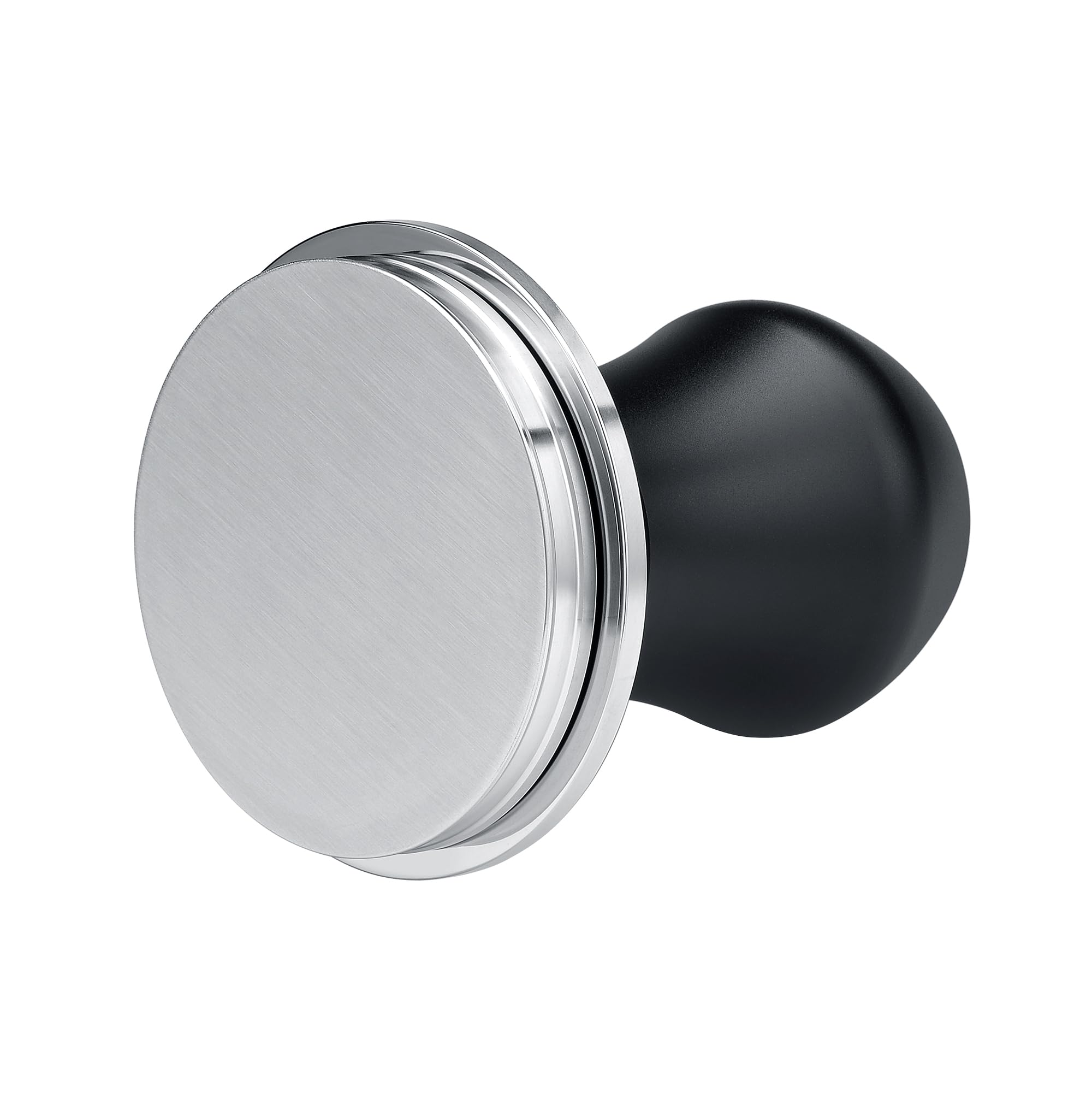 Normcore Pressino per caffè V4.1 Mini, caricato a molla con feedback click, deflettore piatto autolivellante in acciaio inox, compatibile con macchine da caffè da 58 mm, nero