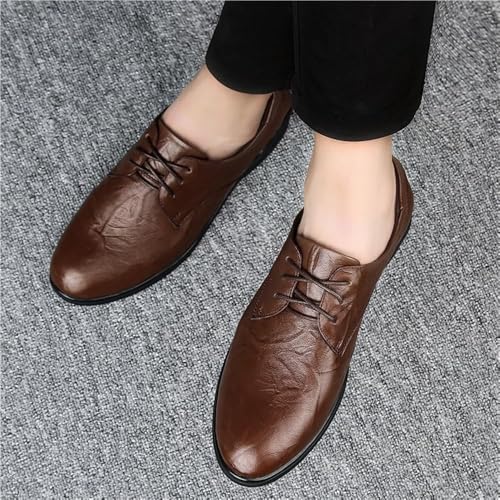 Men's Formal Dress Shoes Oxford Leather Lace Up Business Wedding Shoes for Men Comfortable Non-Slip Soft Sole Pointed Toe Derby4