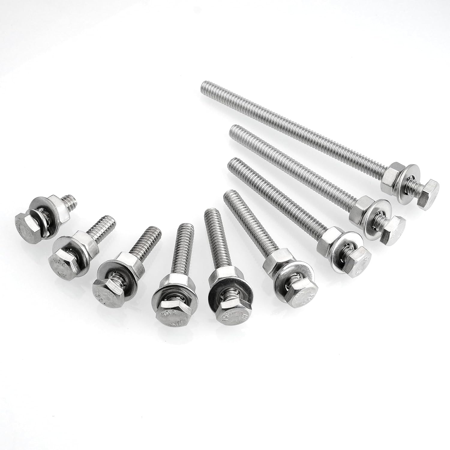 Mywish (10セット) 1/4-20x1-1/4 六角頭詰め合わせネジナットとボルト