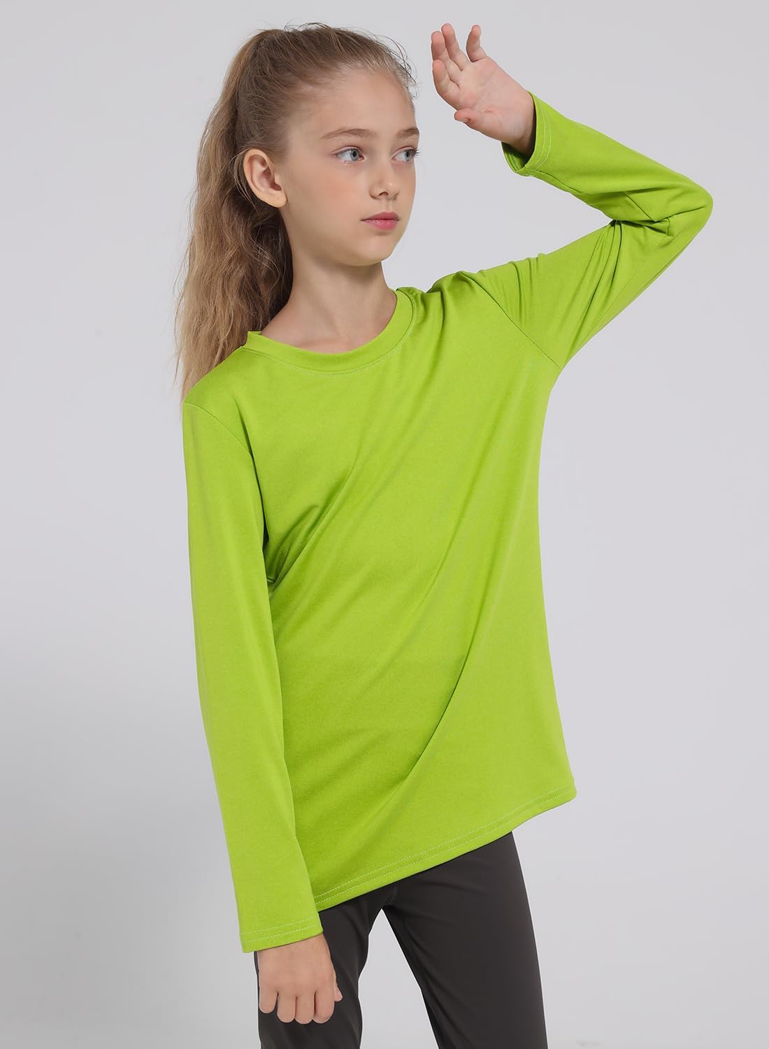 5 Pack: Youth Girls Long Sleeve Shirts Dry Fit Athletic T-Shirts Soft Active Performance Tees Tops for Kids Teens - Image 2