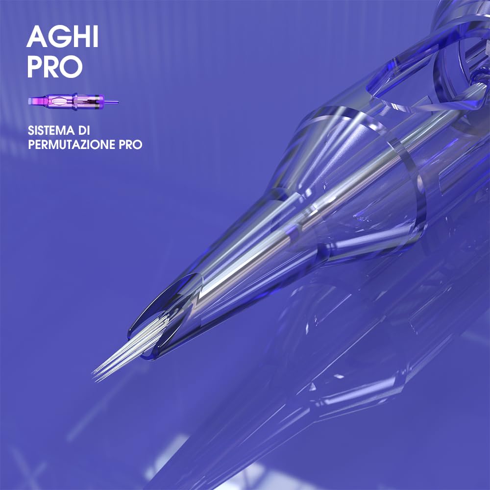 Mast Pro Aghi per Tatuaggi Professionale 20pezzi #08 0.25 0803RL Standard Round Liner Microblading Tattoo Needle Cartridge per Macchinetta Tatuaggi
