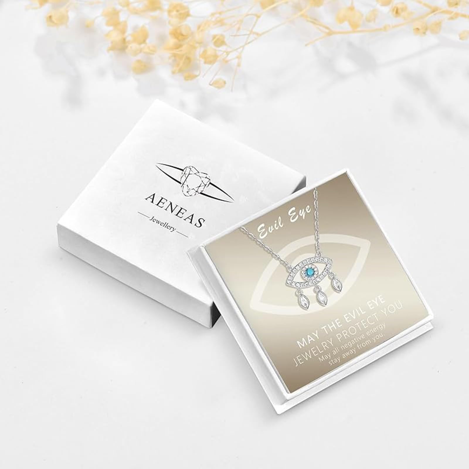 AENEAS Collar de plata de ley con diseño de atrapasueños Ojo Turco de plata de ley turquesa para mujer, regalo de cumpleaños para ella