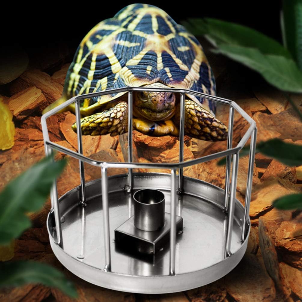 POPETPOP Reptile Automatic Water Feeder Bowl Stainless Steel Tortoise Lizard Drinking Dish for Terrarium Pets