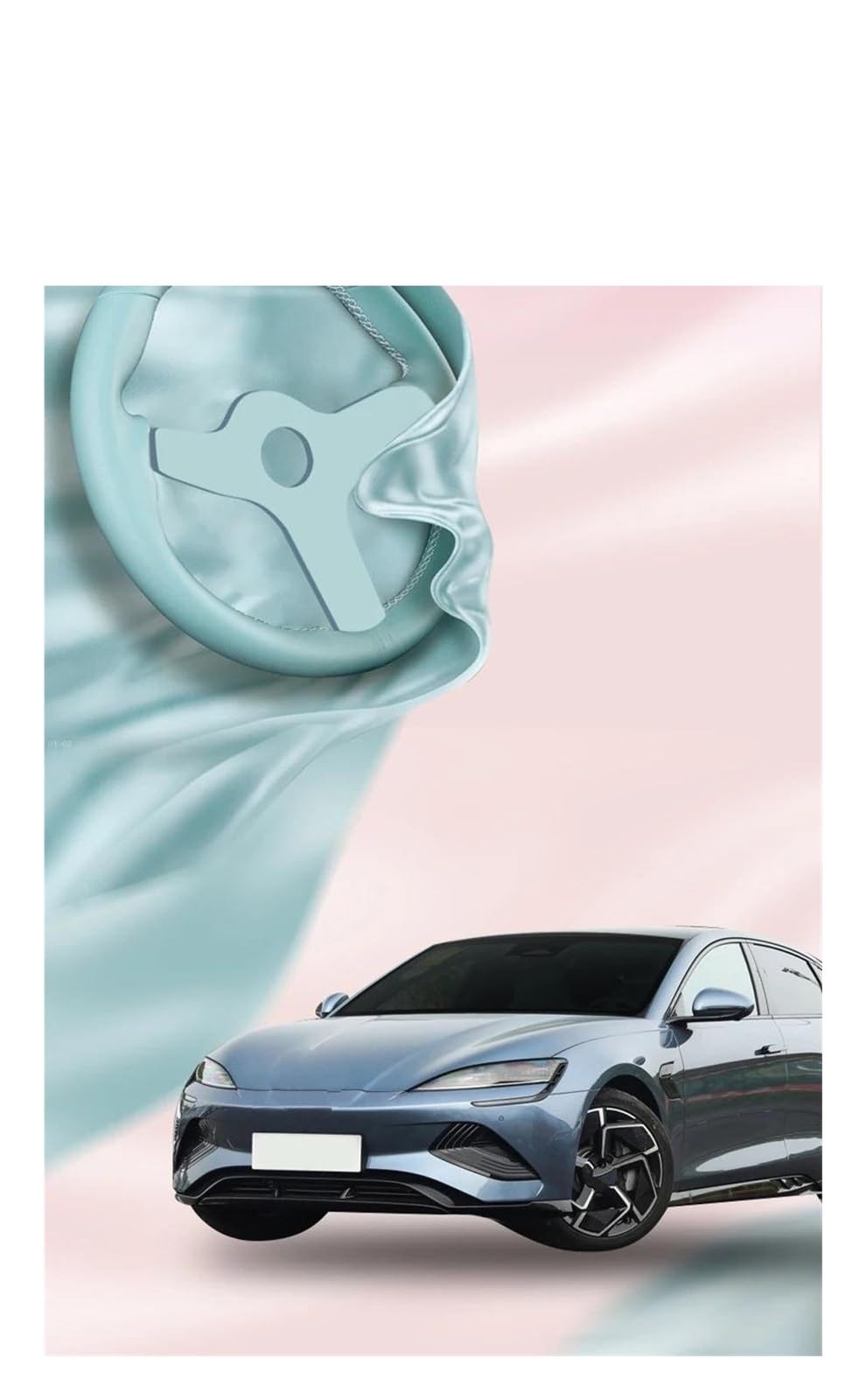 Lenkradbezug Für BYD Für Seal 2022 2023 2024 Leder Auto Interior Wrap Hand Nähen Nähen Auto Lenkradbezug Lenkrad Schutzhülle(7)