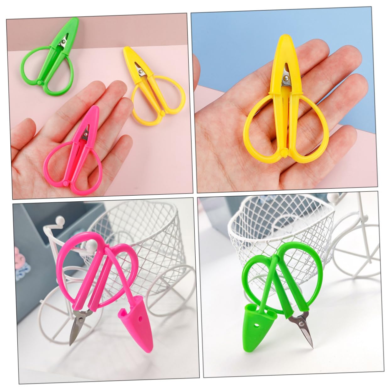 LALAFINA 18pièces Ciseaux De Sécurité Miniatures Ciseaux De Couture Pour École Et Voyage Avec Couvercle Inoxydable Et Parfaits Pour Bricolage Couture