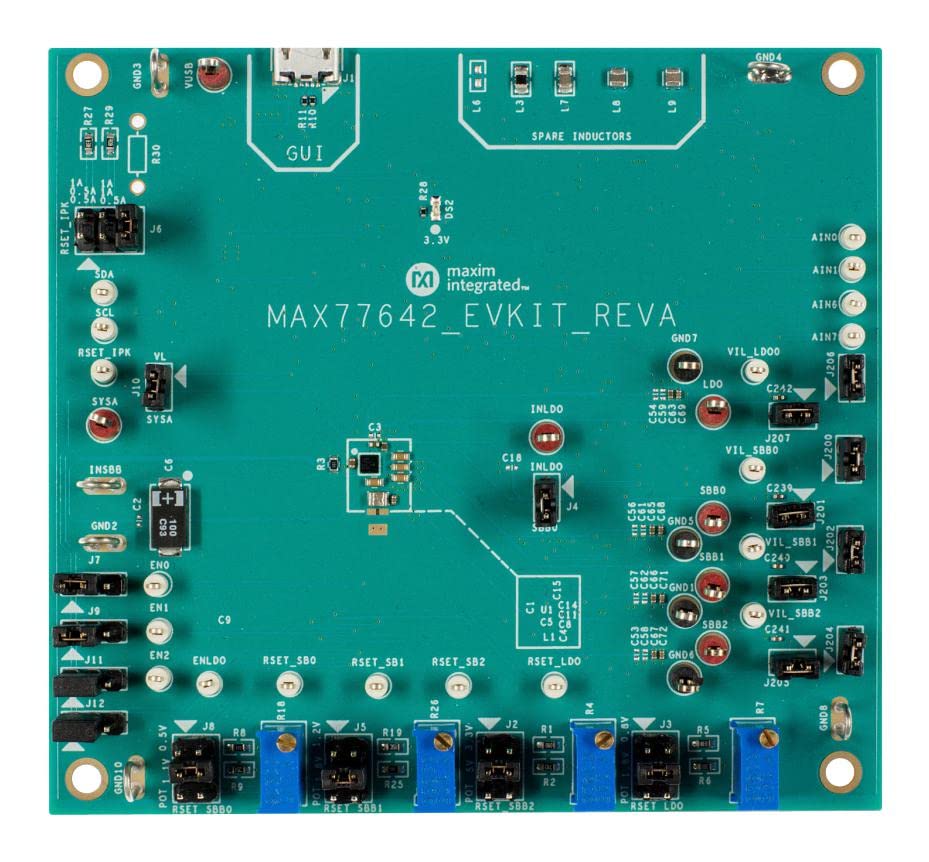 EVAL KIT, SIMO Buck-Boost Regulator, Power Management - DC/DC, Qty.1 | MAX77642EVKIT#