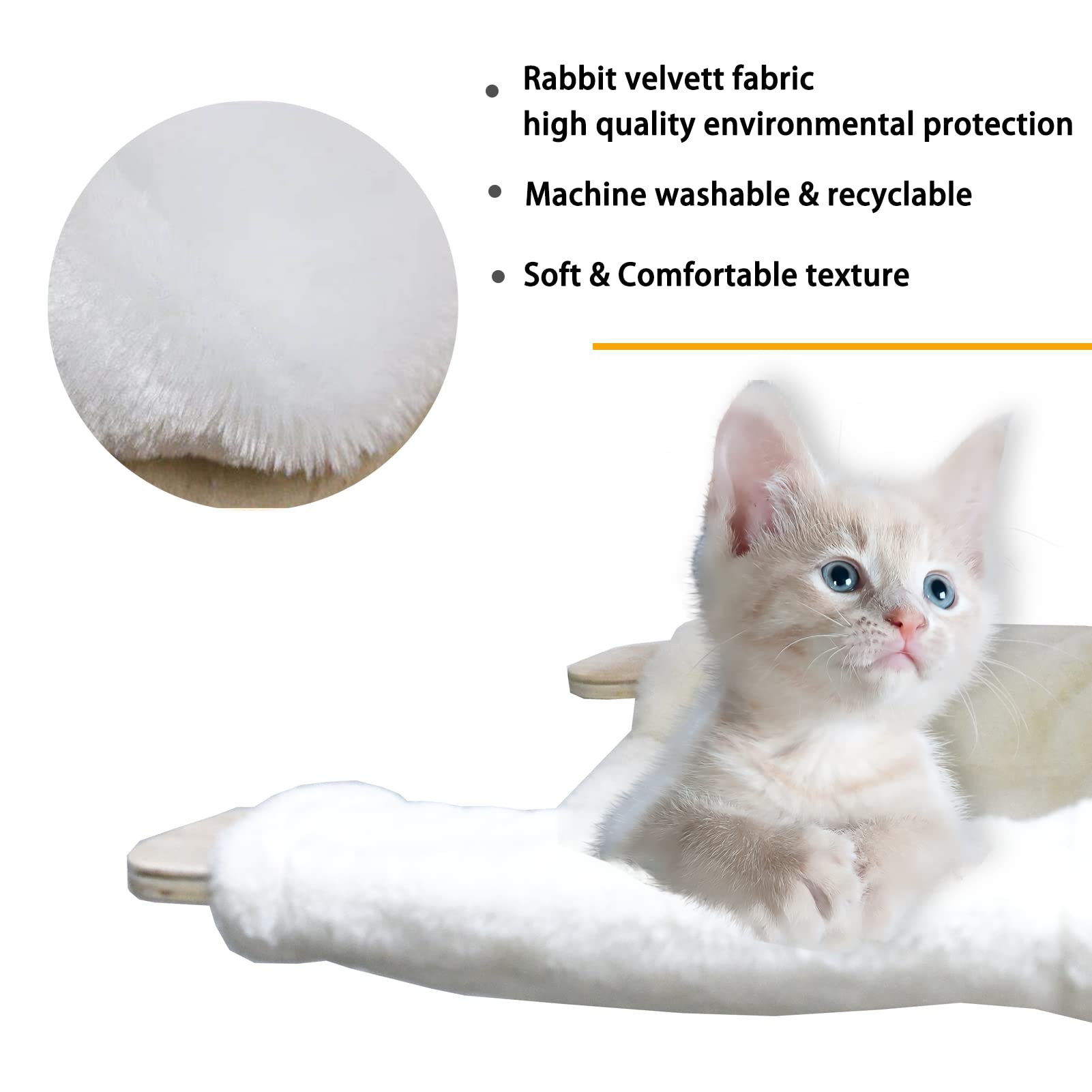 Wall Mounted Cat Tree Tall Cat Scratching Post, Wood Cat Wall Furniture