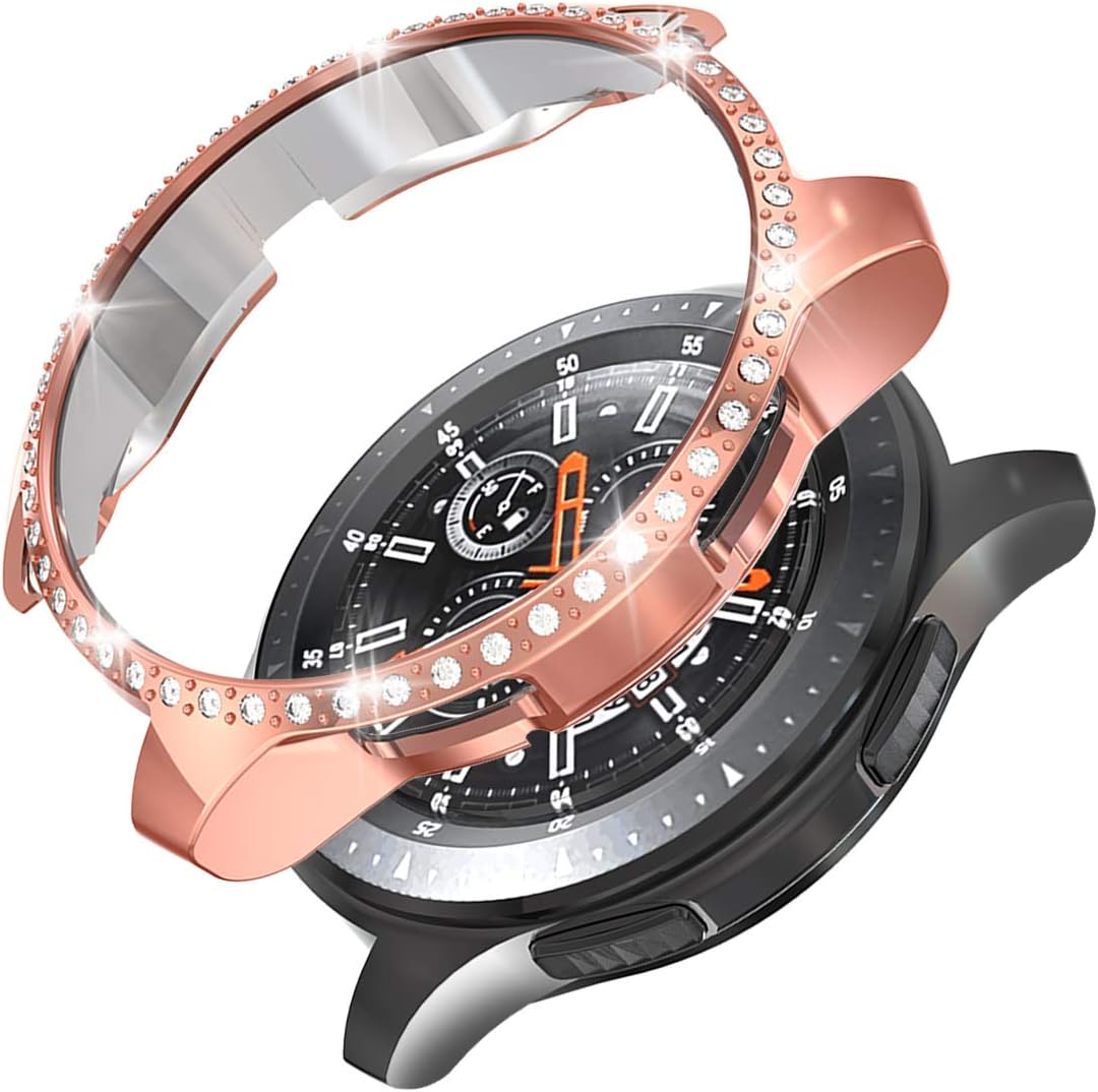 Haojavo Compatible with Samsung Gear S3 Frontier/Galaxy Watch 46mm Case, PC Diamond Protective Bumper Shell Protector for Samsung Gear S3 Frontier & Galaxy Watch 46mm Smartwatch Bands Accessories
