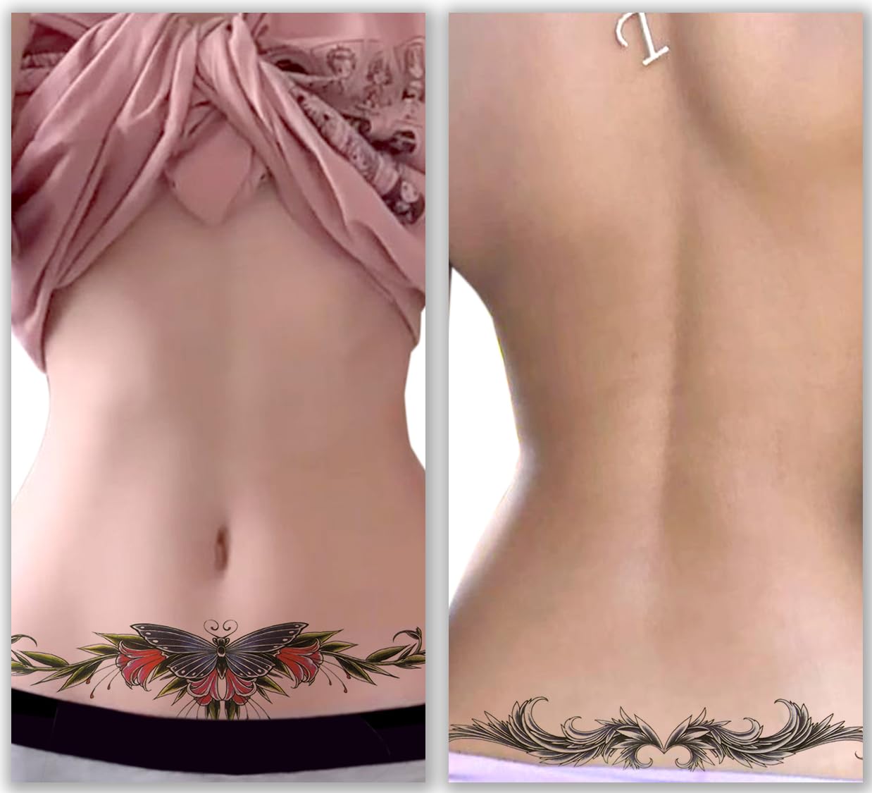 Temporary Tattoo Stickers for Men, Women, Boys & Girls Waterproof Tattoo Stickers Flowers Butterfly Stars angle wolf Armband words 3D Realistic Tattoo Stickers Size 21X15cm TH-592-image-49