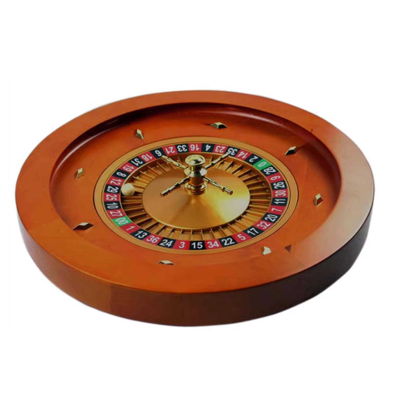 Roulette en bois de casino de luxe à double zéro pour des soirées authentiques