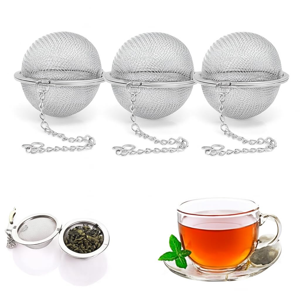 Stainless Steel Tea Infusers - 3 Pack, Easy Clean -1
