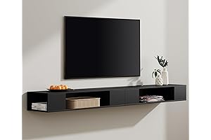 WAMPAT 80 Inch Floating TV Stand Wall Mounted for 85 Inch TVs