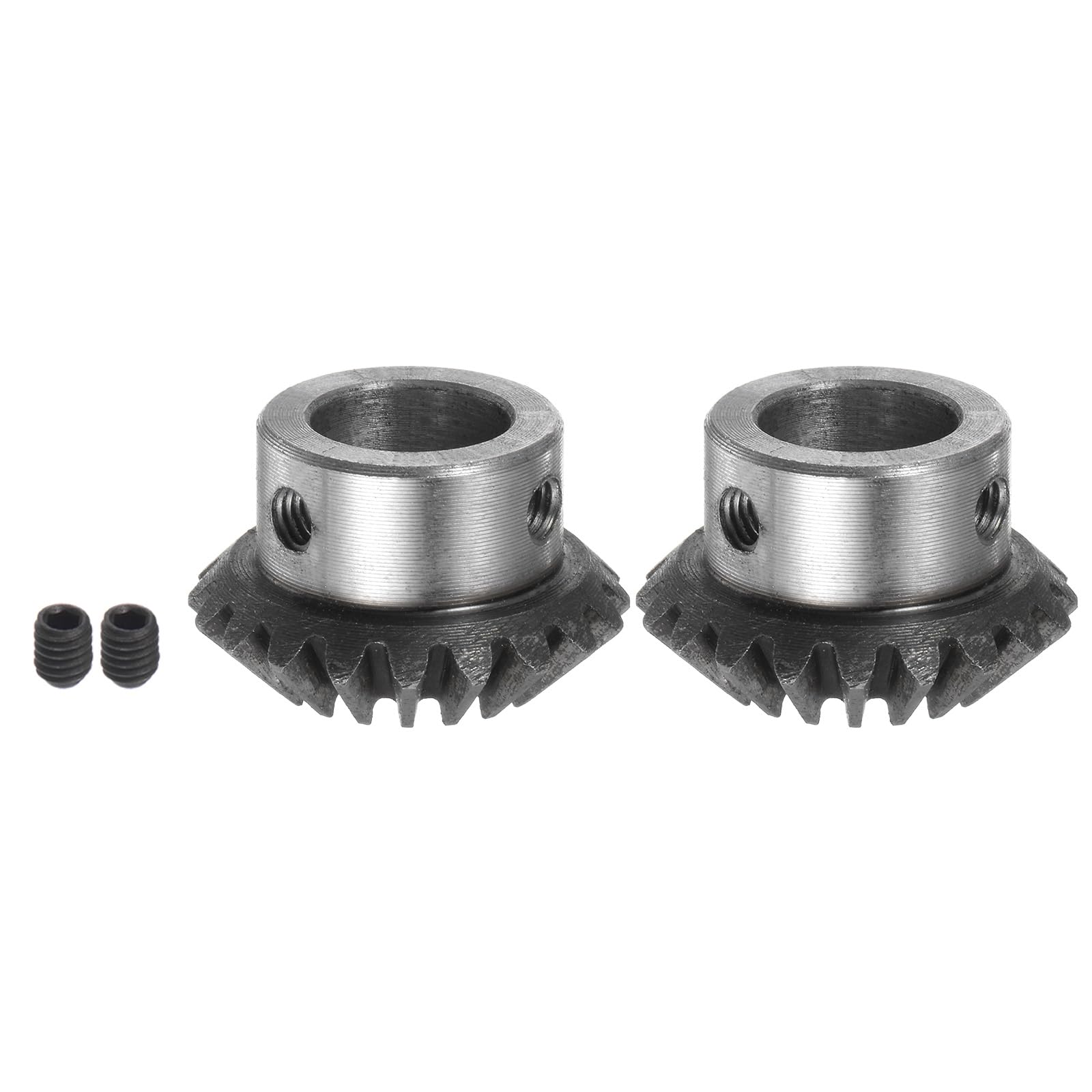 HARFINGTON 2pcs Bevel Gear 1M 20 Teeth 15mm Shaft Hole 1:1 Tapered Bevel Pinion Gear 45# Steel 1.5 Module 90 Degree Steering Gear, for Hardware Mechanical Rotation