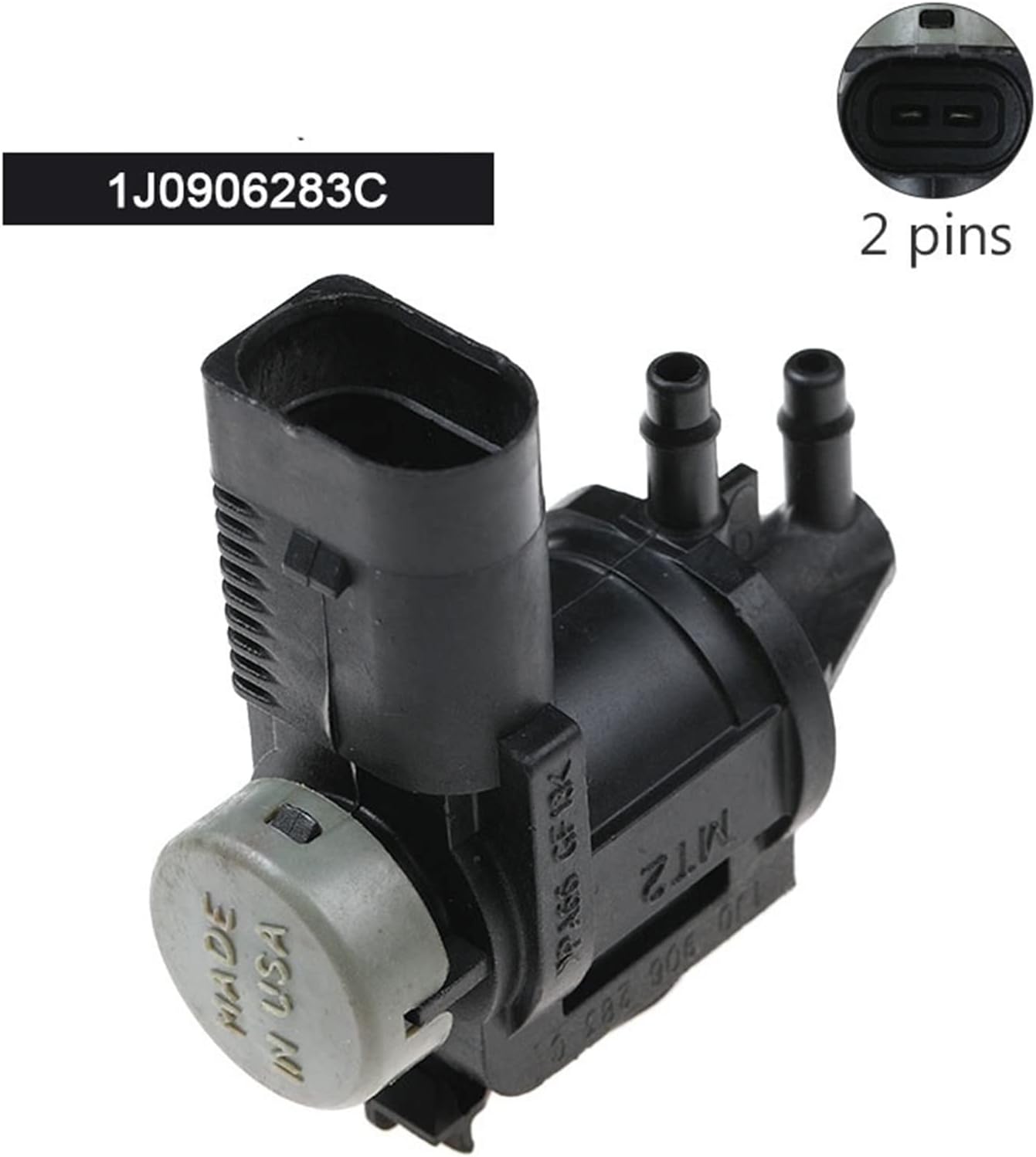 1J0906283C 2 Pins Car Vacuum Solenoid Valve 1Pcs