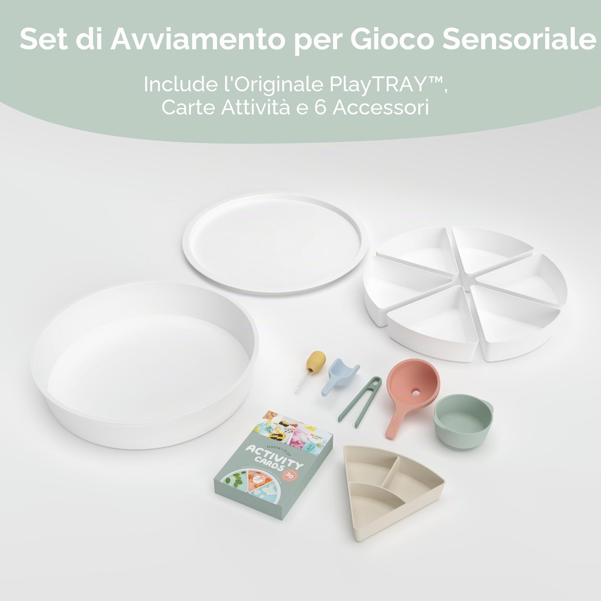 Inspire My Play Starter Bundle - Pattumiera sensoriale con Coperchio e Inserti Rimovibili