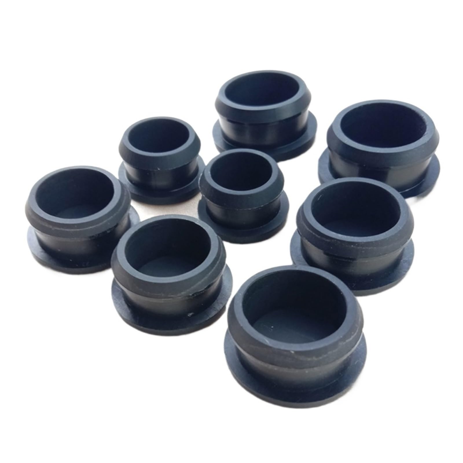 Tapón de Orificio de Caucho de Silicona Tapones cónicos de Silicona Tipo T, de 2,5-50,6 mm, a presión, con Insertos de Tubo, a Prueba de Tapones, Negros, 10 mm (5 Unidades)(A 46.6Mm-8Pcs)