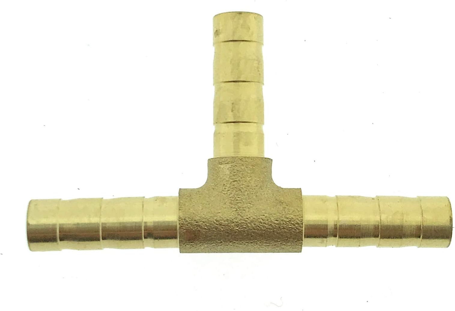 Hsthe Sea 5 Stück 6 mm oder 15/64 Zoll Messing 3-Wege T-Form Schlauchverbinder Kraftstoff Luftschlauch T-Stecker