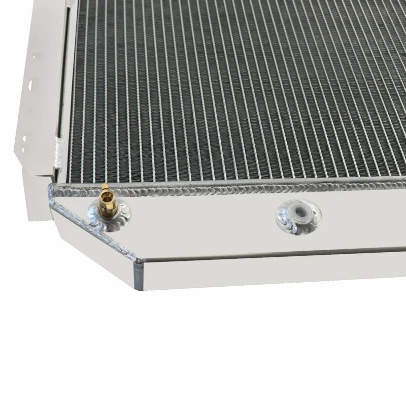 DH Racing 4-Row Aluminum Radiator For Ford F100/150 F250 F350 Bronco 1966-1979 – Polished, Manual/Auto
