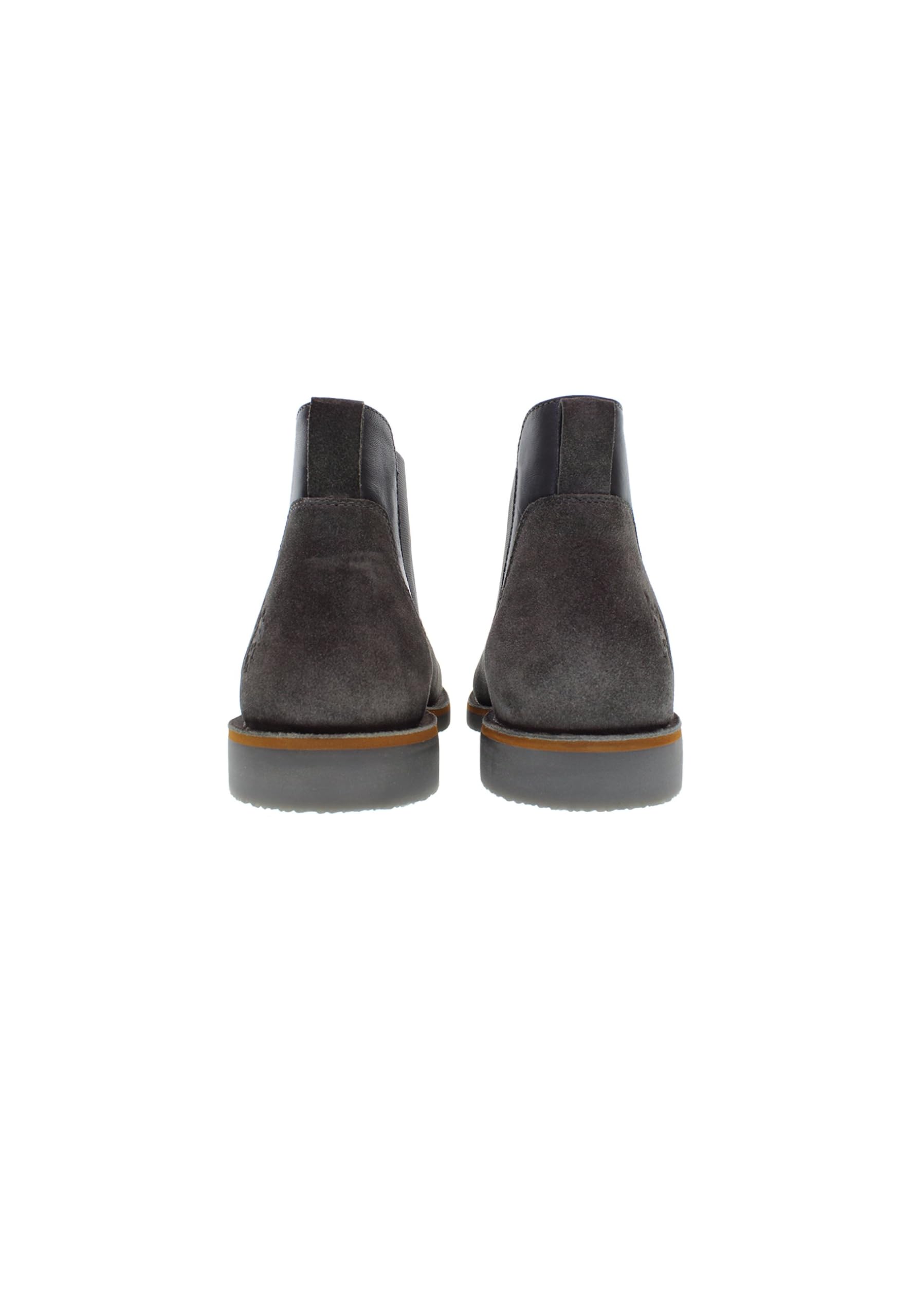 US POLO ASSN Stivaletti Chelsea da Uomo in Camoscio Grigio, Fodera in Pelliccia Sintetica, Suola in Gomma, MUST009, Taglia 45, Stile Casual, per Uso Quotidiano