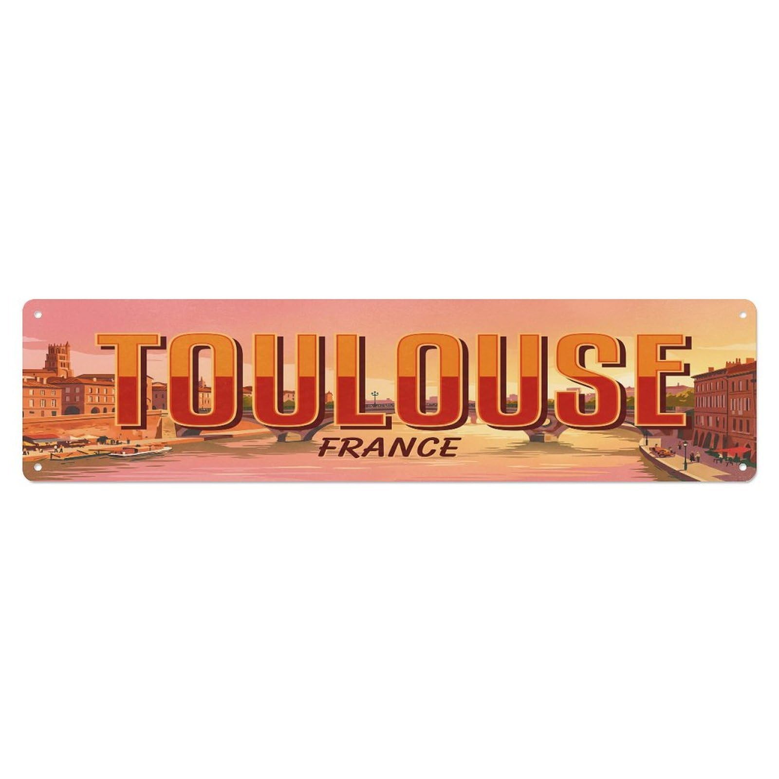 Retro Travel France Toulouse Metal Tin Sign