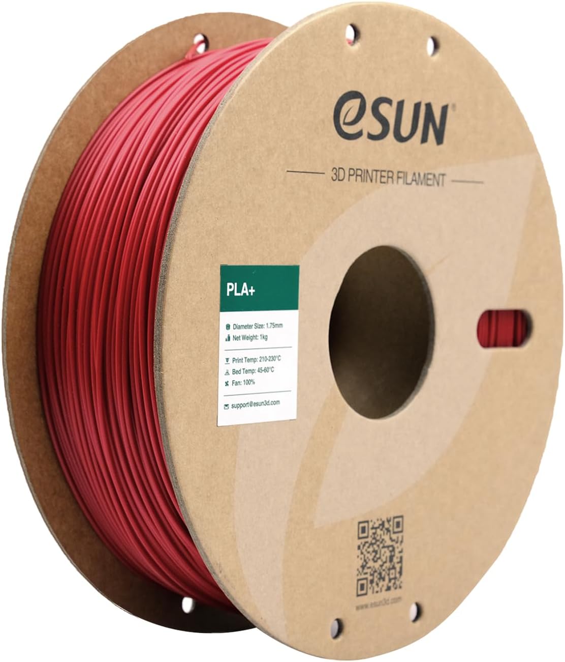 eSUN PLA+ Filament 1.75mm, Enhanced Toughness 3D Printer Filament PLA Plus, Dimensional Accuracy +/- 0.03mm, 1KG Spool (2.2 LBS) 3D Printing Filament for 3D Printers, Fire Engine Red