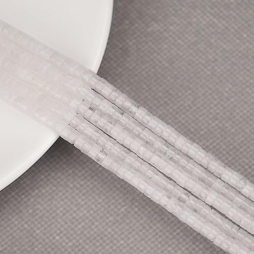 Miniatura 4 de BONNY BOXX 150 cuentas espaciadoras de jade blanco natural, sueltas, semipreciosas, planas, redondas, cuentas de disco Heishi para cuentas de