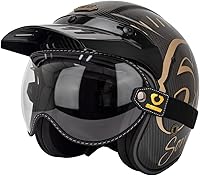 Vista 7 de Protector retro para casco de motocicleta, visera de burbujas, lentes de policarbonato de repuesto universal para casco completo de cara abierta