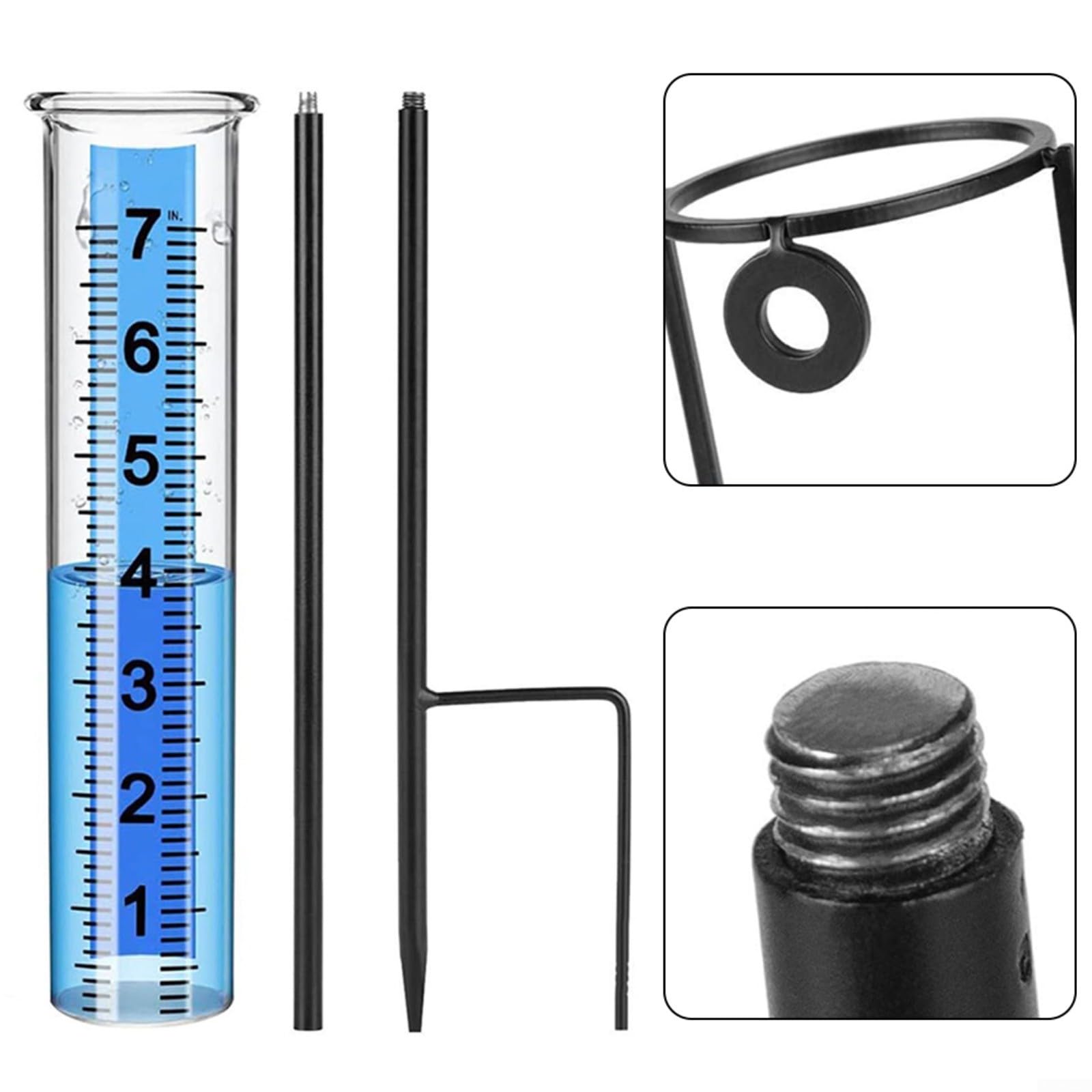 Pluviometro Da Giardino Professionale - Misuratore Pioggia Con Scala 35mm - Foto 11