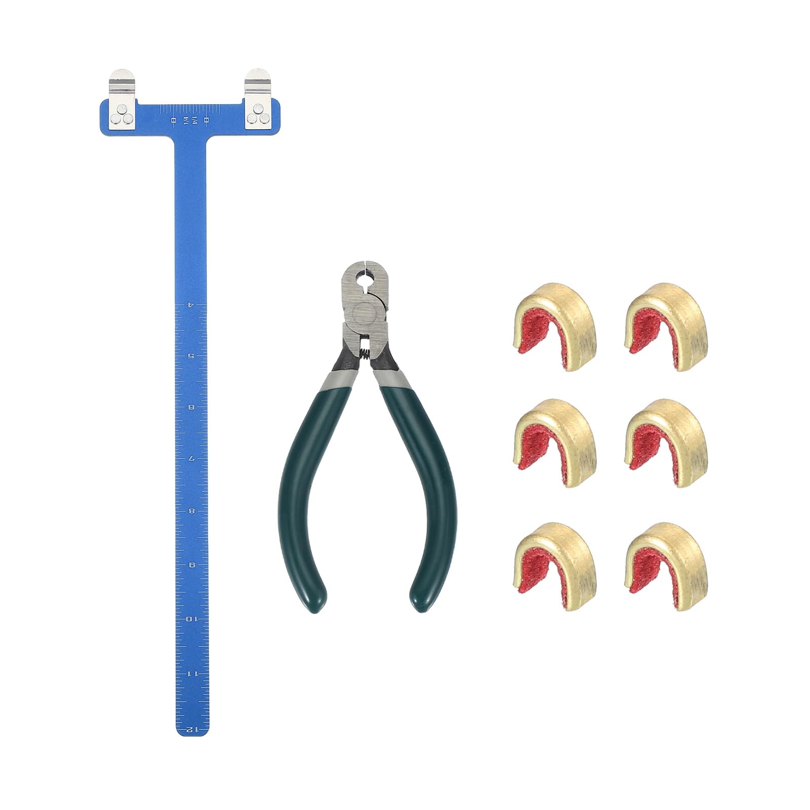 sourcing map Archery Bow Square T-Shape Ruler Tool Nocking Points Pliers Set 33x9mm Turning Bow String Knock Kits for Recurve Compound Bowstrings Archery Accessories (Blue)