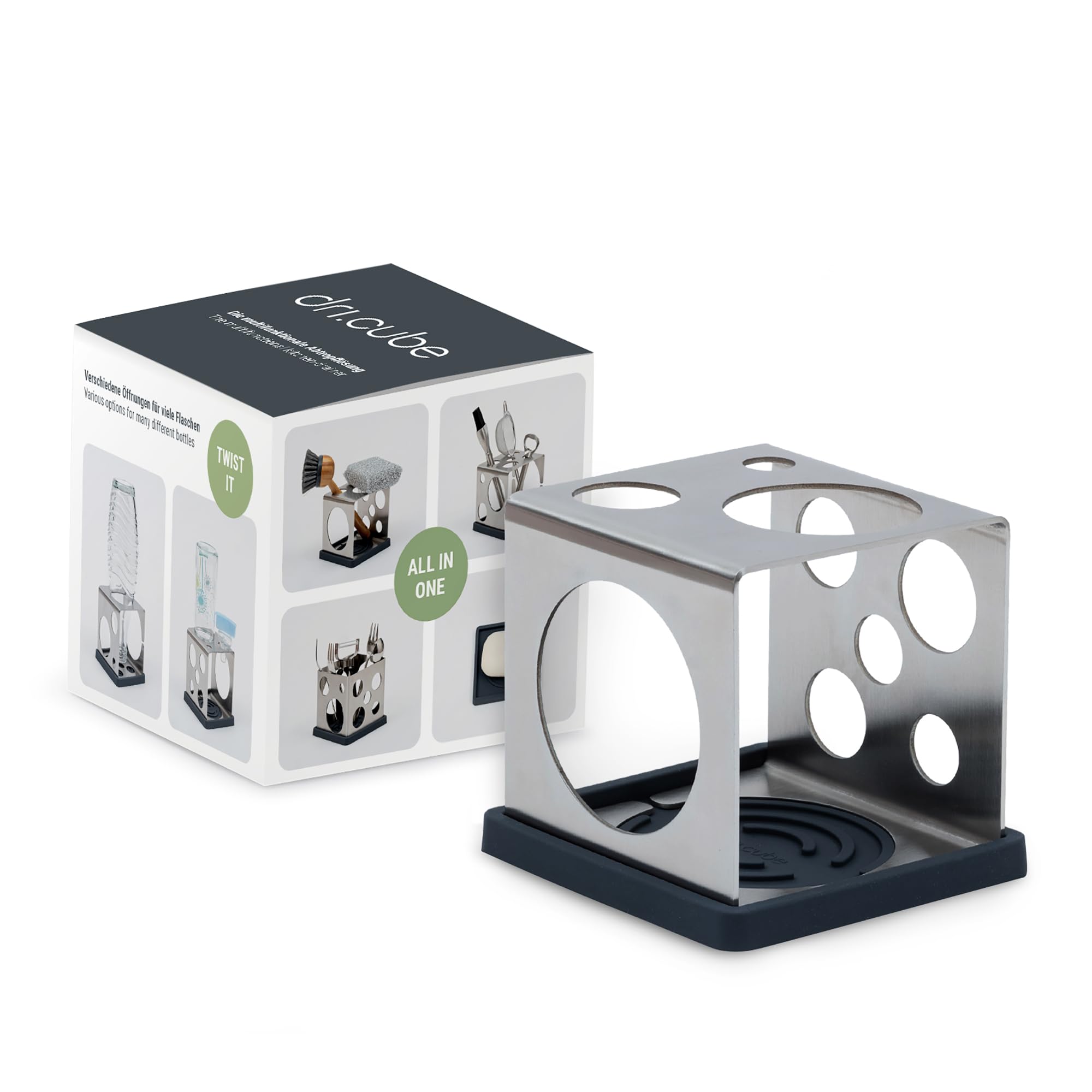 Sanni Shoo All-in-One Bottle Holder, Space Saving Dish Drainer for Most Bottles with Drying Mat Kitchen Utensils Drip Holder