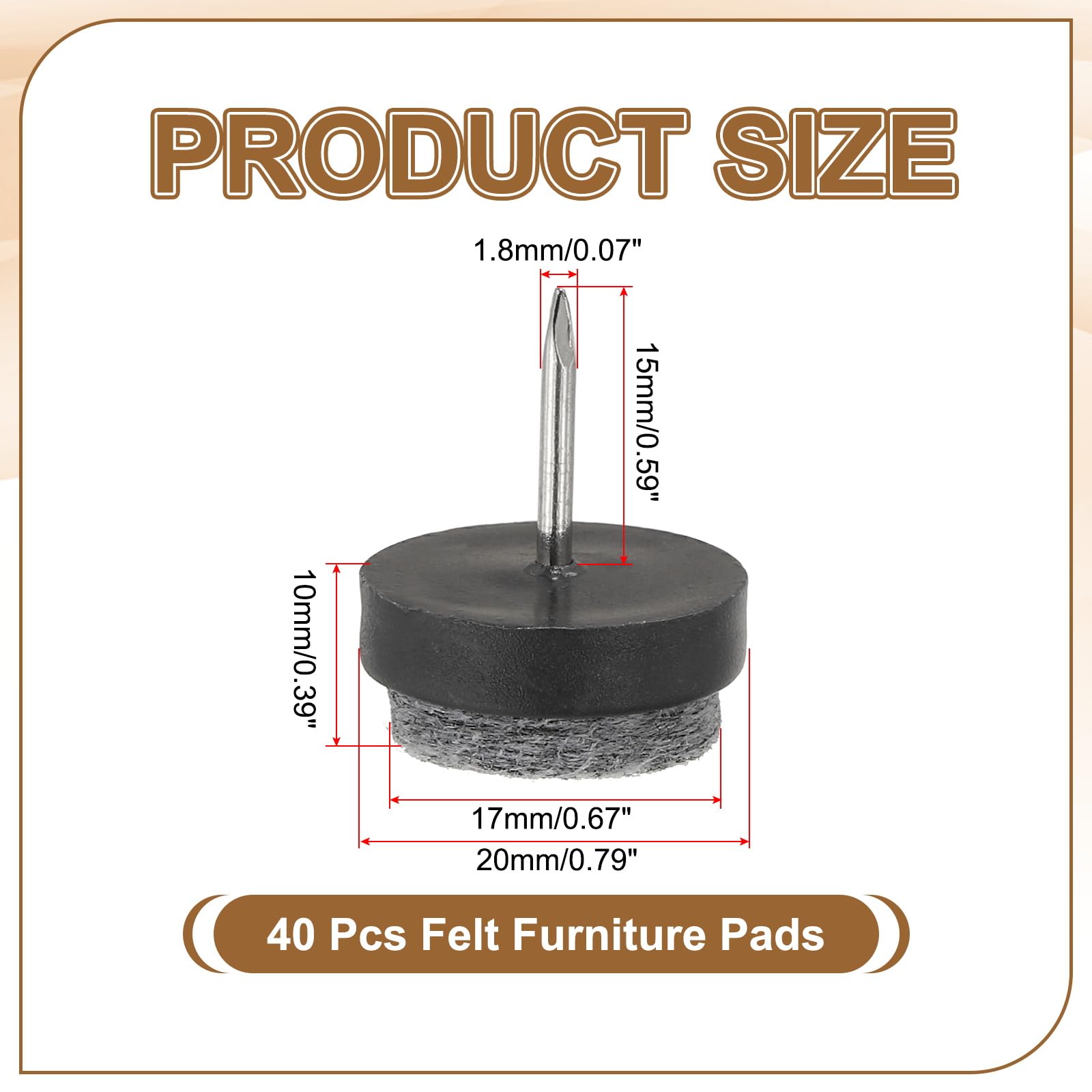 PATIKIL 20 mm Nail-on Felt Pads - Image 2