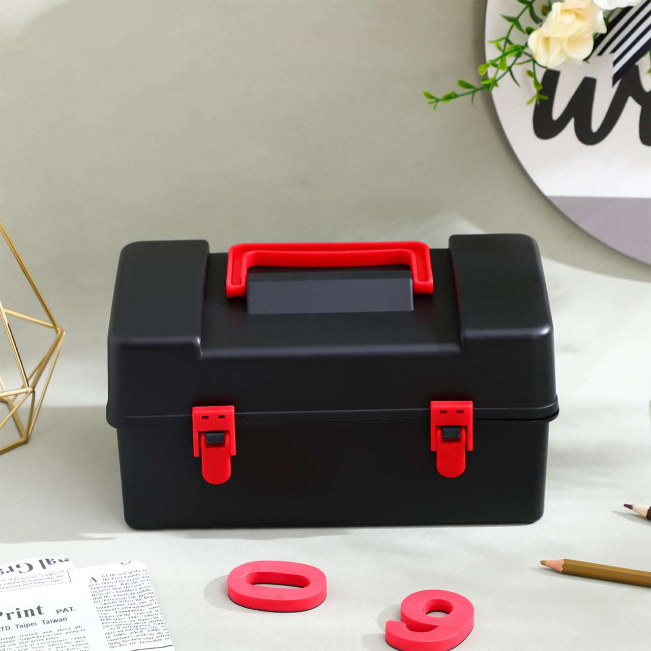 TOYANDONA Gyro Organizer scatola di stoccaggio con manico e serratura scatola da trasporto portatile Battling Top con scomparti interni per proteggere le trottole giocattolo per viaggi e feste