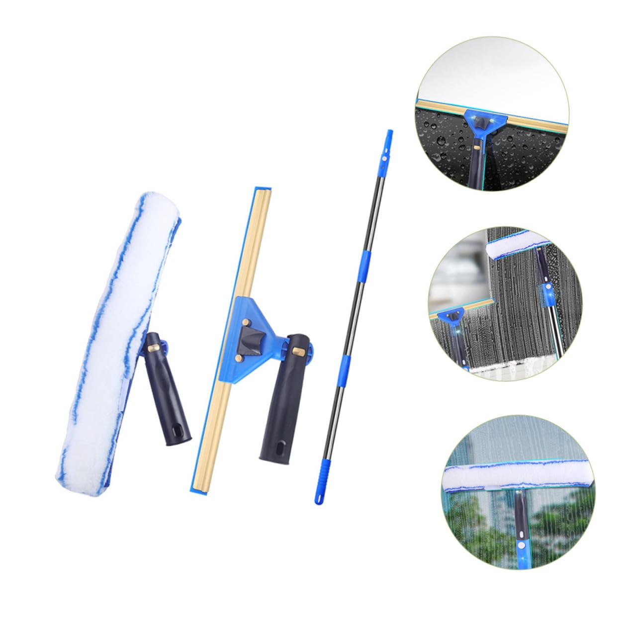 HEMOTON Raclette à Vitre Extensible avec Microfibre Absorbante pour Nettoyage Intérieur Voiture Pratique pour Fenêtres et Pare-Brise Facile à Installer