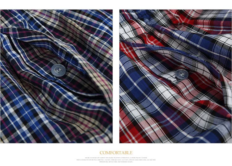 Mens 3Pack 100% Cotton Tag Free Boxer Shorts Random Color Plaid Boxers for Men Boxer Briefs Plus Size3